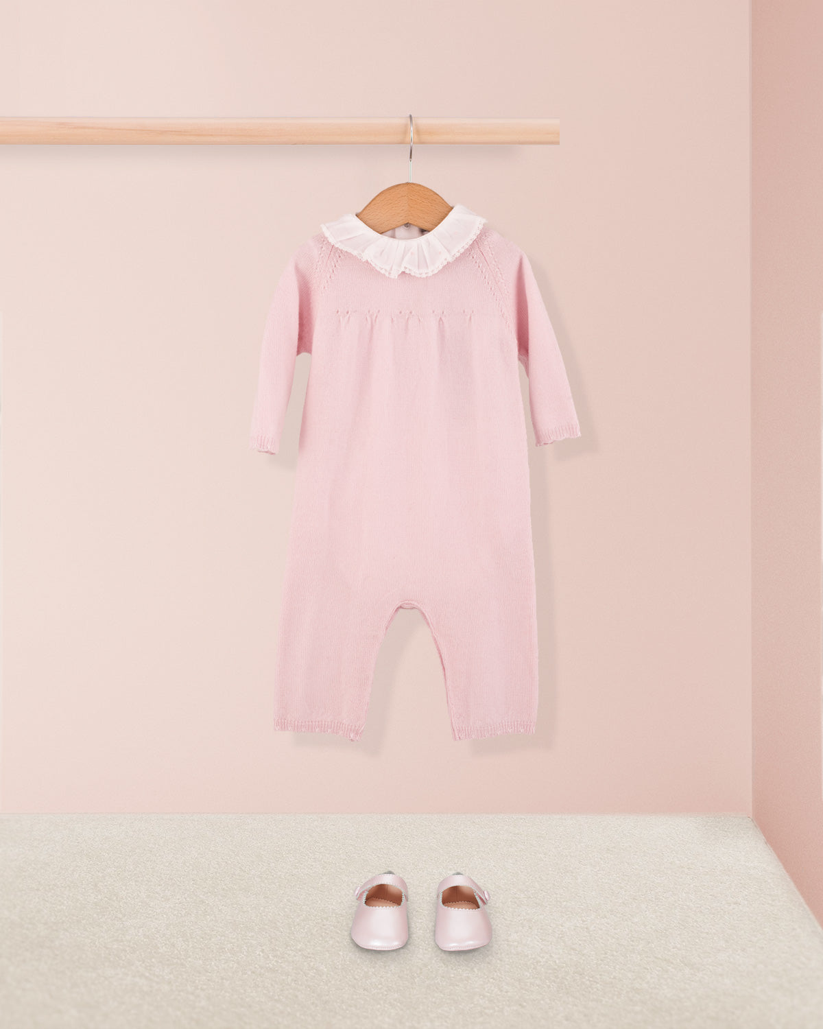 Ines Baby Pink Wool Knit - Romper