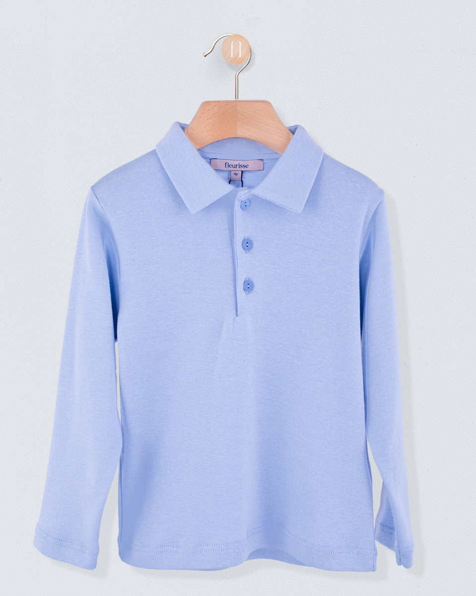 Italian Brushed Cotton Blue Polo