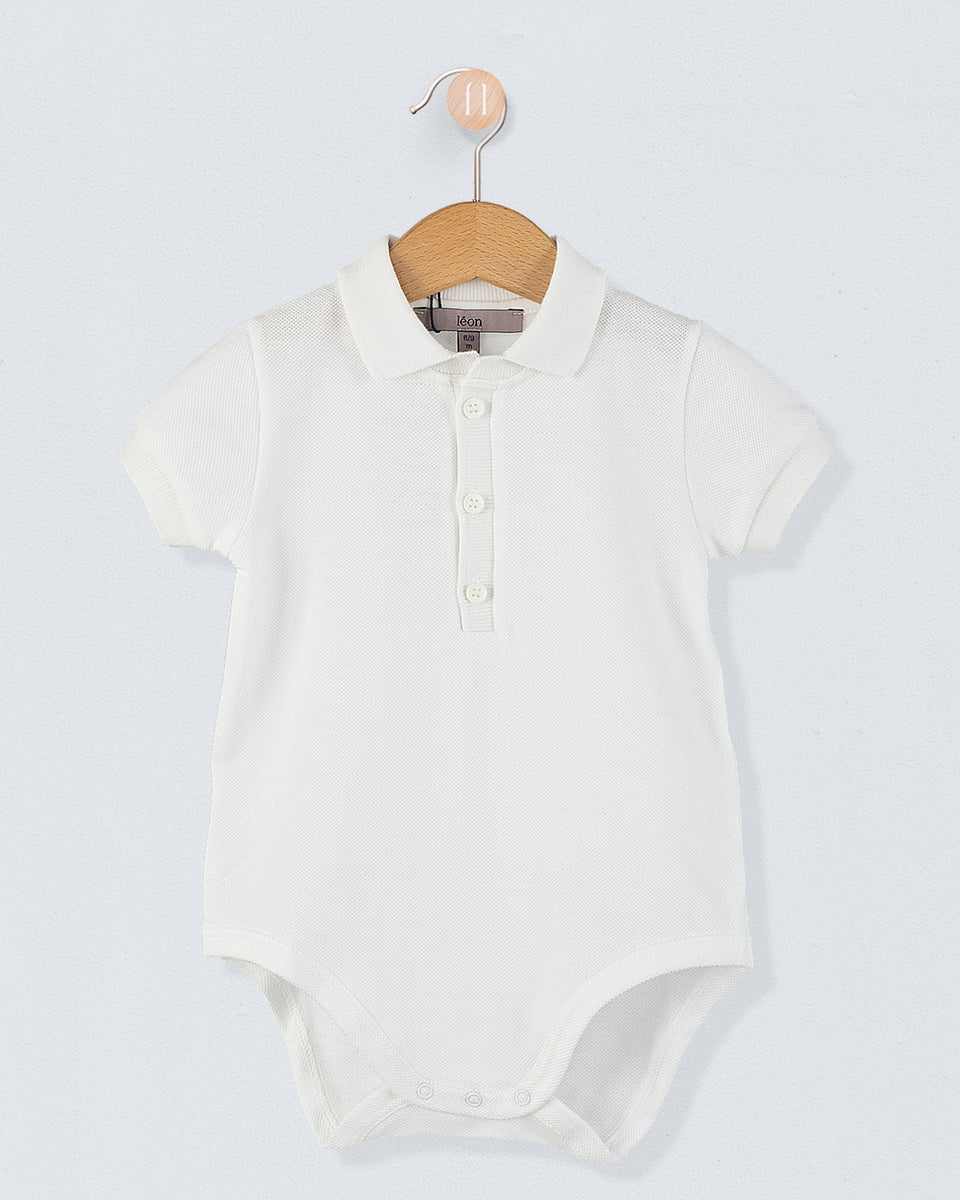 Polo Onesie Italian White Trim Piquet