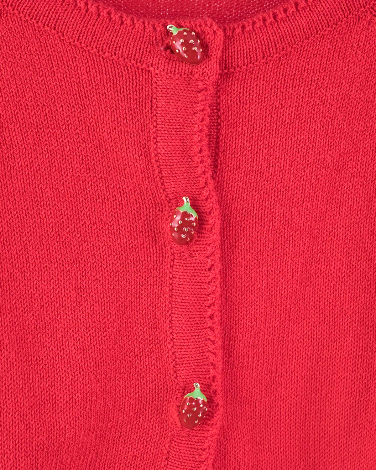 Betsy Red Cardigan with Strawberry Buttons - Cardigan