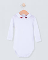 Italian Embroidered Red Rocking Horse Onesie