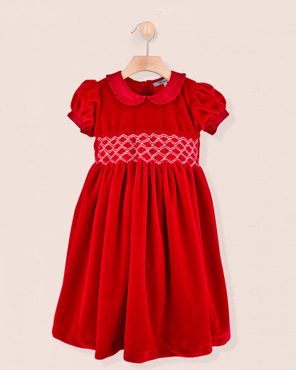 Victoria Red Velvet Dress - Dress
