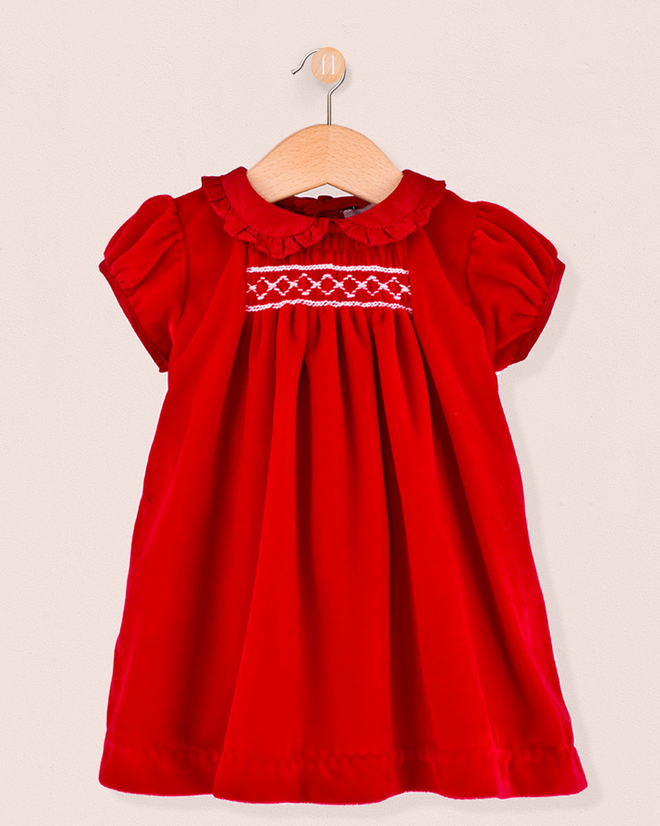 Baby Eveline Italian Red Velvet Dress