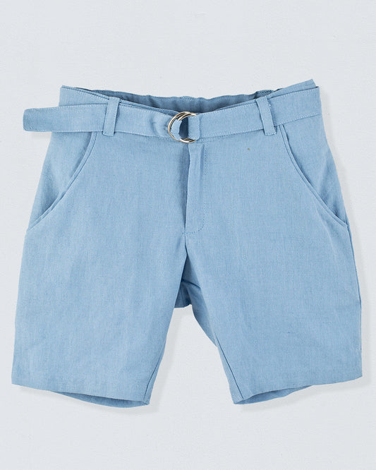 Renato Sky Blue Linen Shorts - Pant