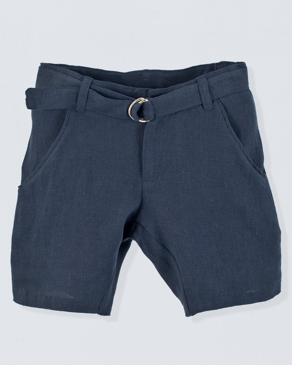 Renato Navy Linen Shorts