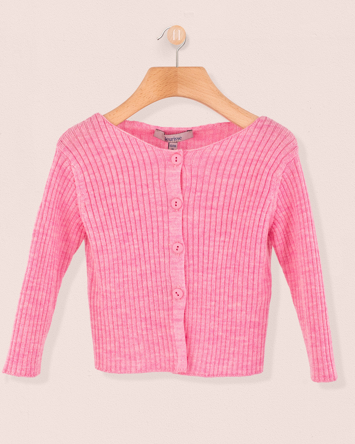 Ribbed Candy Pink Cardigan - Cardigan