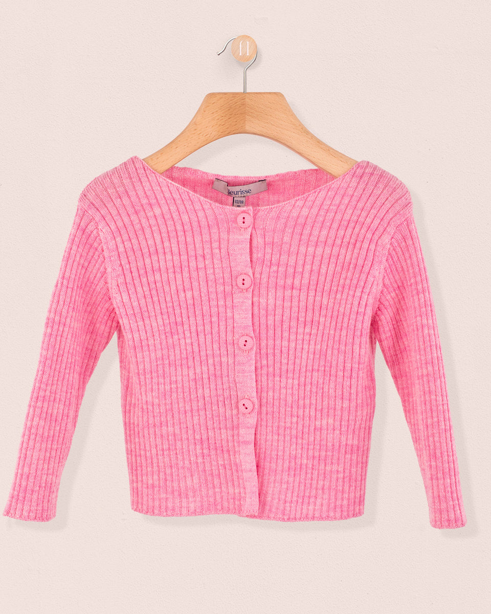 Ribbed Candy Pink Cardigan