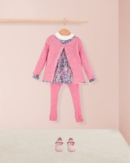 Ribbed Candy Pink Cardigan - Cardigan