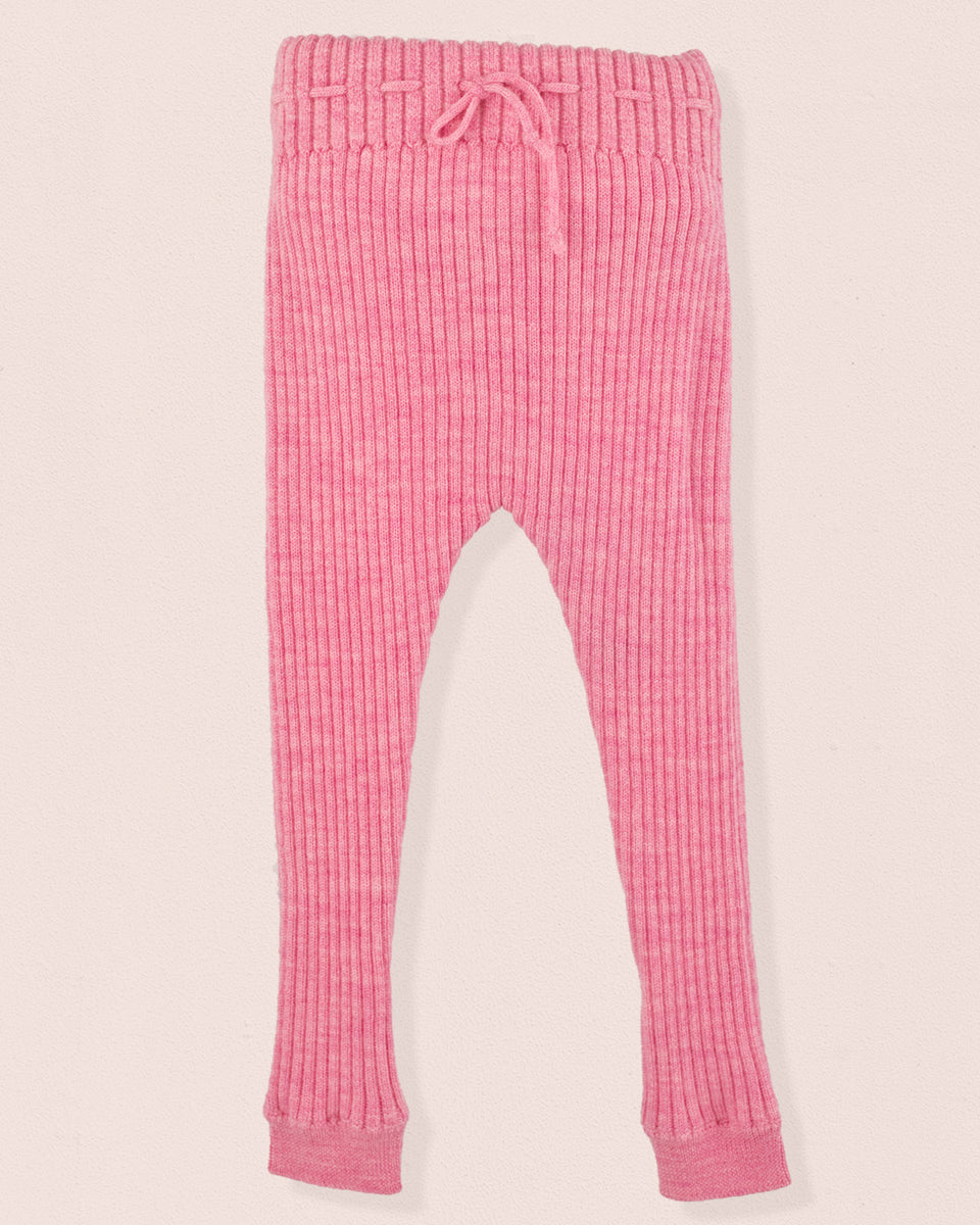 Ribbed Candy Pink Knit Legging