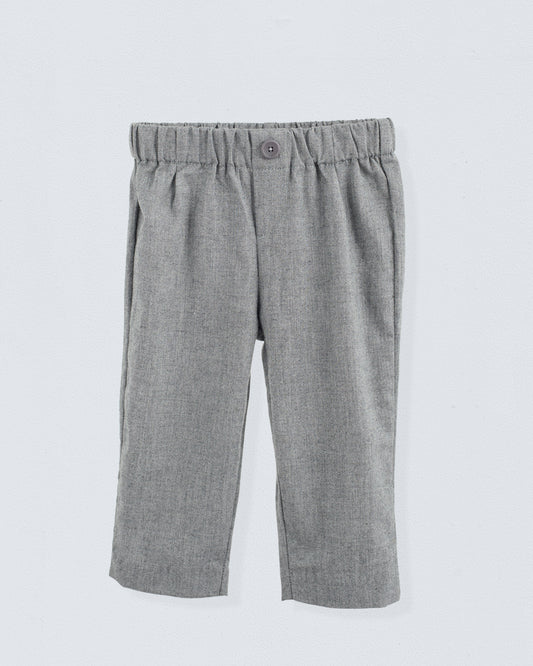 Mattia Italian Heather Grey Flannel Pant - Pant