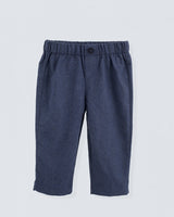 Mattia Italian Navy Mélange Flannel Pant