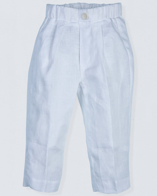 Roma White Linen Pant - Pant