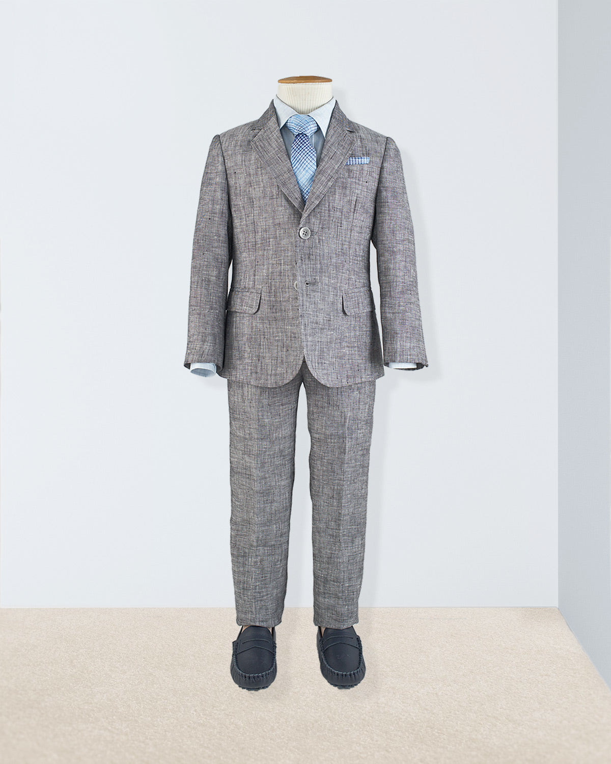 Domenico Grey Mélange Linen Suit - Suit