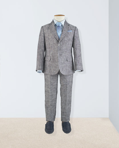 Domenico Grey Mélange Linen Suit - Suit