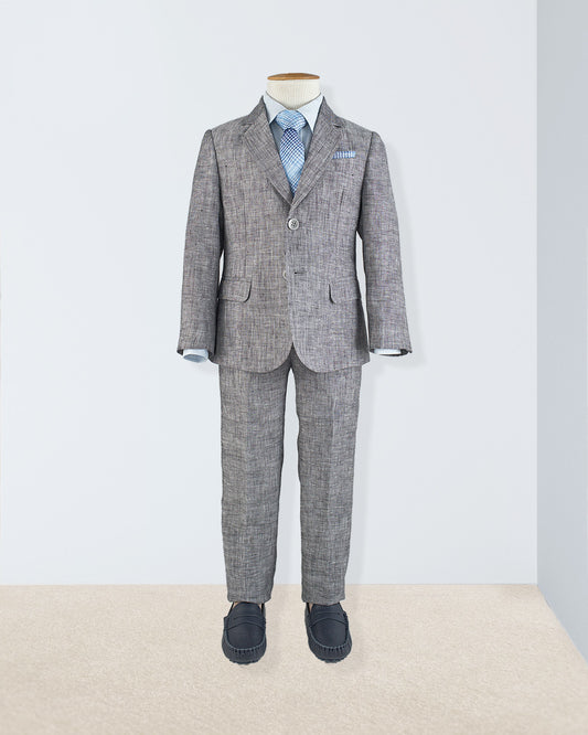 Domenico Grey Mélange Linen Suit - Suit