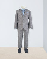 Domenico Grey Mélange Linen Suit