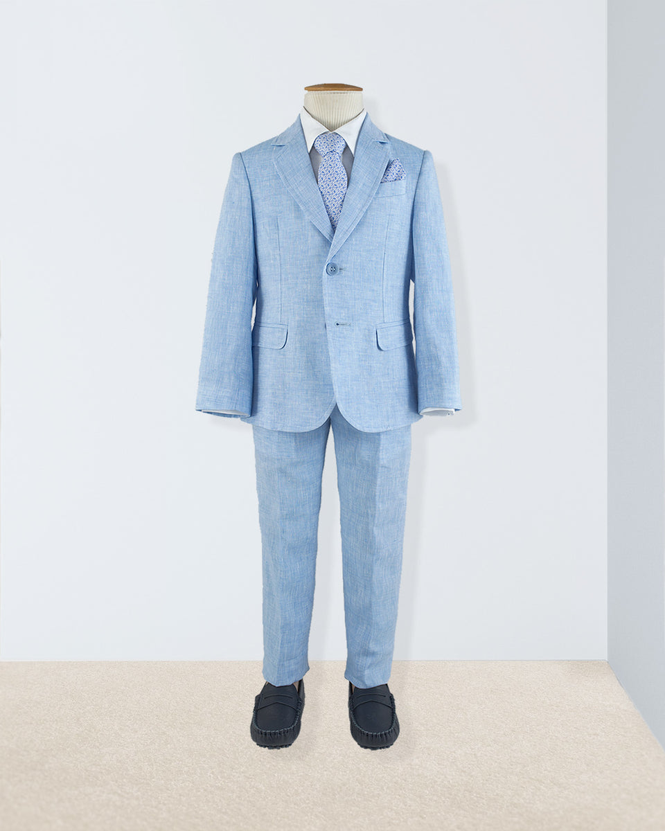 Domenico Light Blue Linen Suit