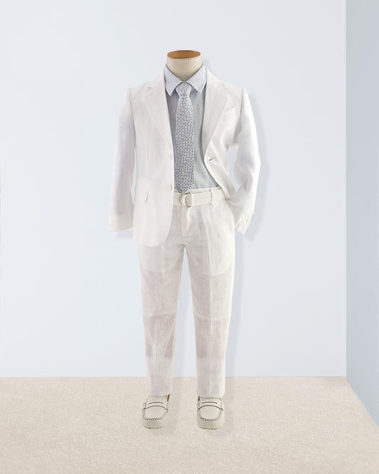Domenico Italian White Linen Suit - Suit