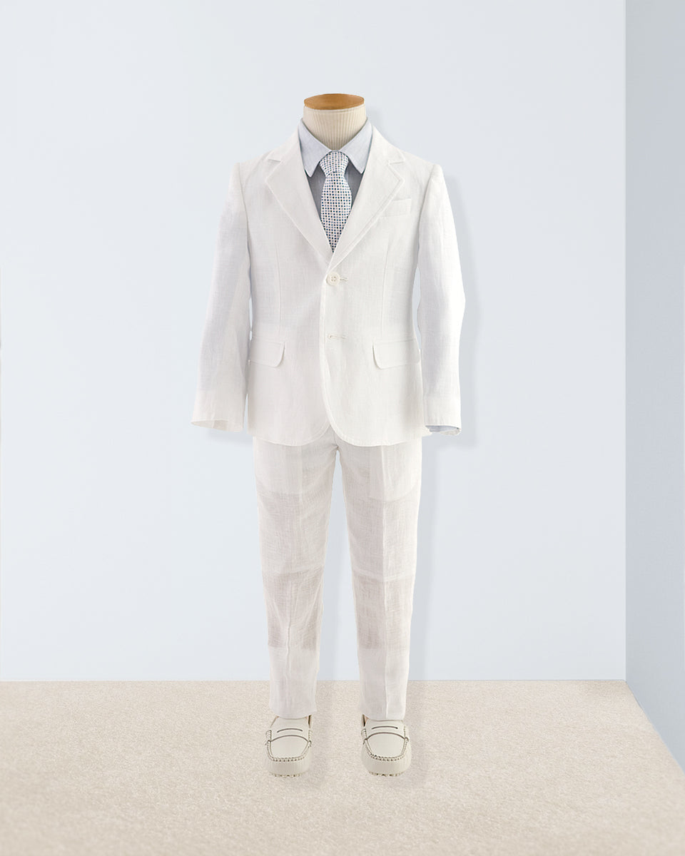 Domenico Italian White Linen Suit