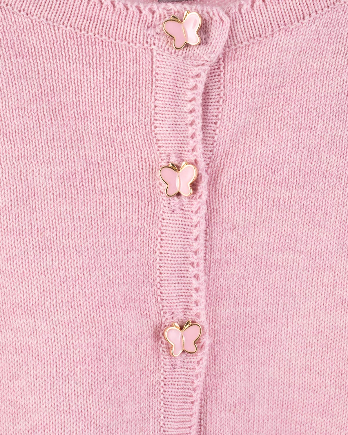 Betsy Blush Rose Mélange Cardigan with Butterfly Buttons - Cardigan