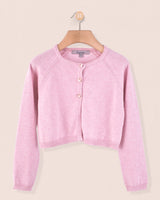 Betsy Blush Rose Mélange Cardigan with Butterfly Buttons