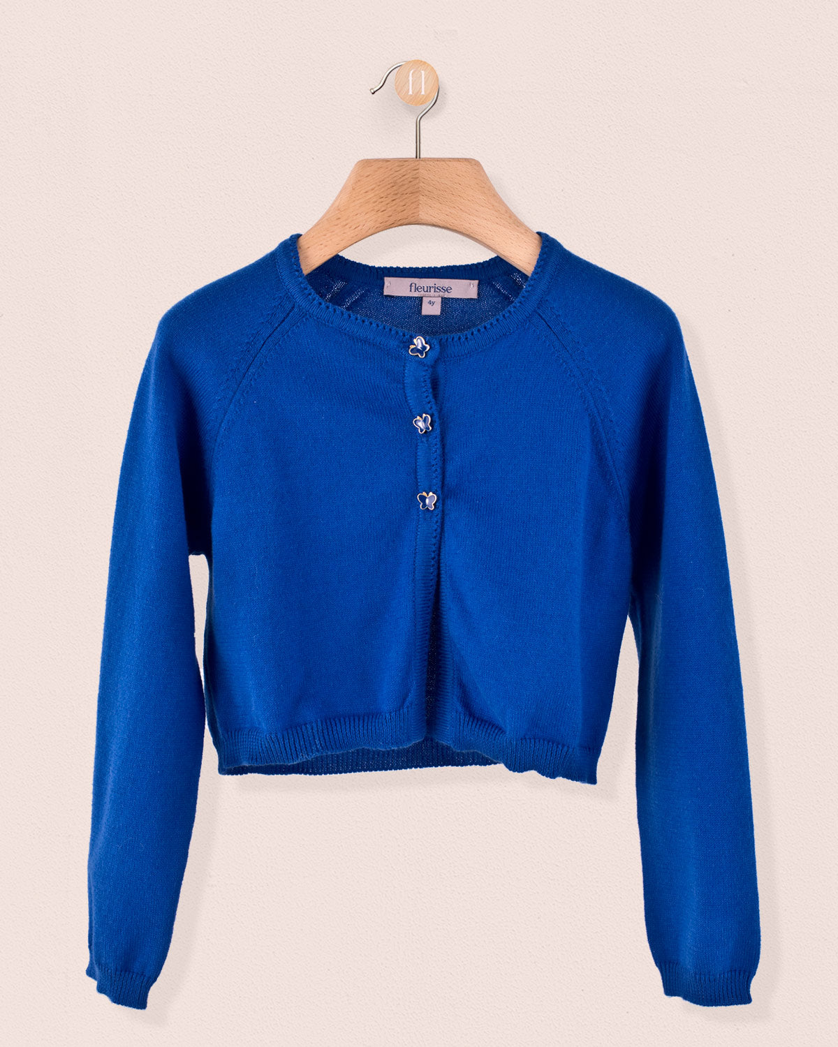 Betsy Royal Blue Cardigan with Butterfly Buttons - Cardigan
