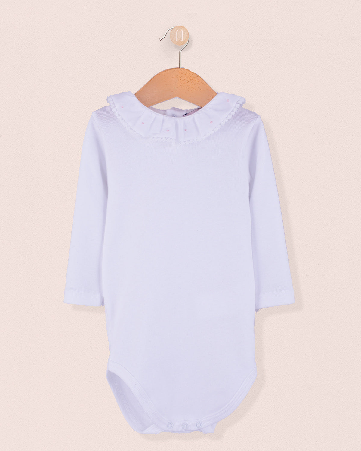 Onesie Italian Embroidered Pink Dots Ruffle - Onesie