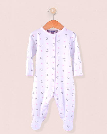 Pima Moon and Stars Pink Stretchie - Stretchie