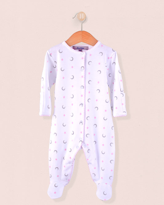 Pima Moon and Stars Pink Stretchie - Stretchie