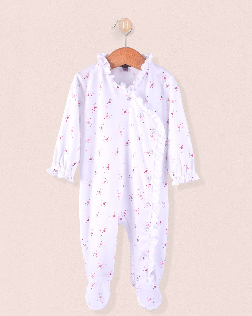 Pima Ruffle Mini Hearts Stretchie
