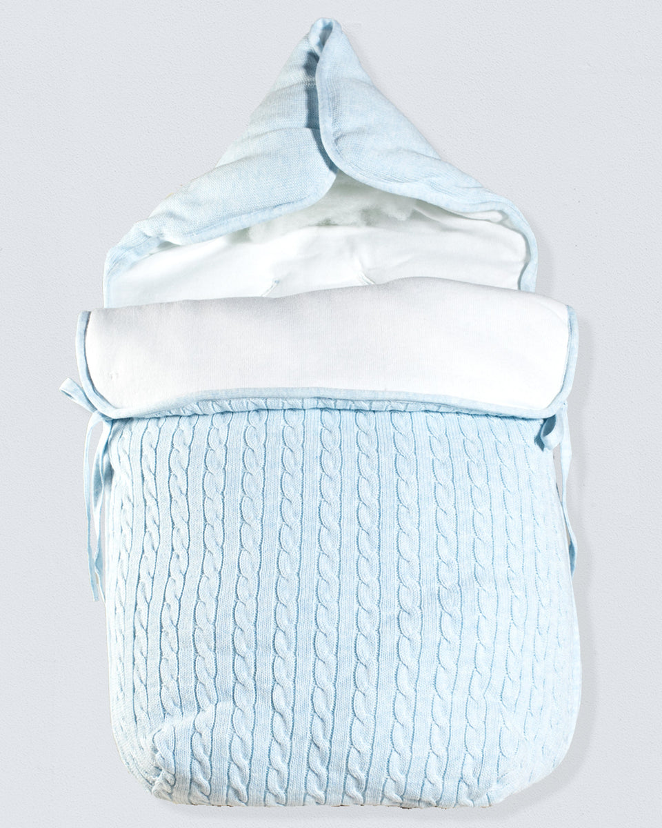 Everest Knit Light Blue Carseat Bunting