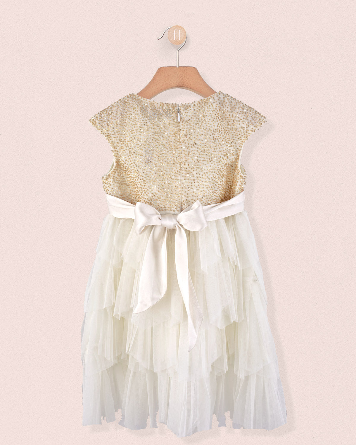 Samantha Cream and Gold Tulle Dress - Dress