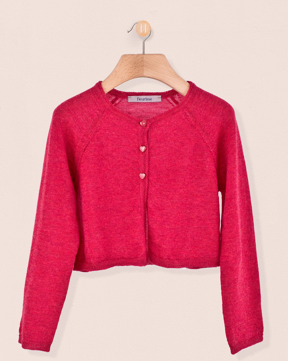 Serena Cranberry Mélange Wool Bolero - Cardigan