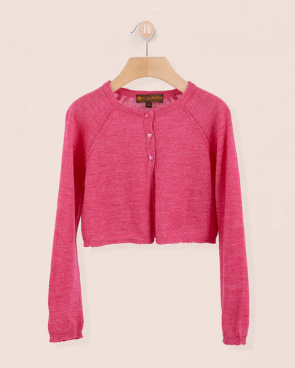 Serena Cranberry Mélange Wool Bolero - Cardigan