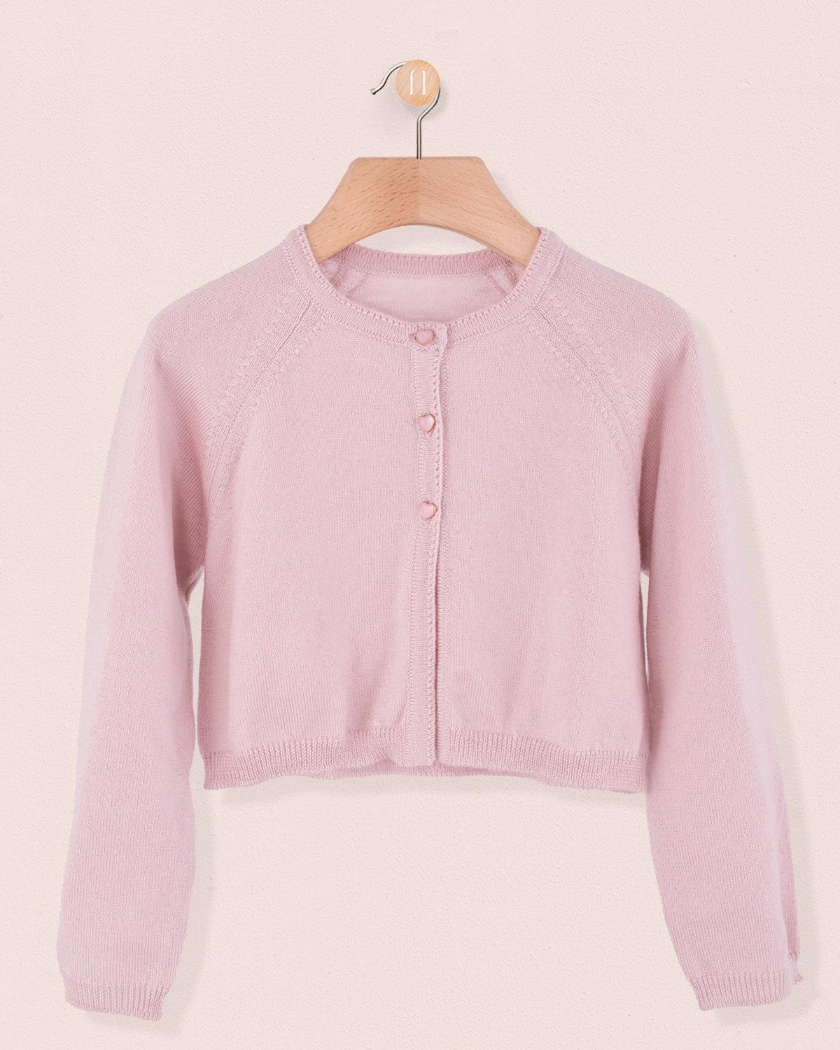 Serena Neutral Pink Wool Bolero - Cardigan