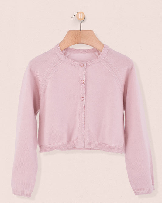 Serena Neutral Pink Wool Bolero - Cardigan