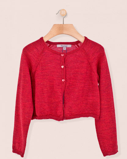Serena Red Mélange Wool Bolero - Cardigan