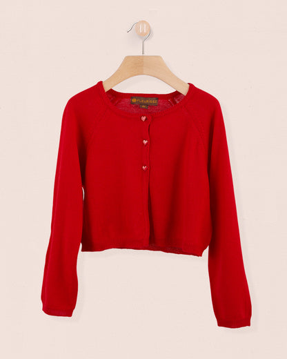 Serena Red Wool Bolero - Cardigan