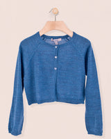 Serena Watercolor Blue Wool Bolero