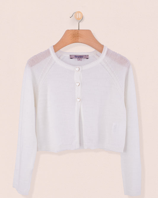 Serena Winter White Wool Bolero - Cardigan