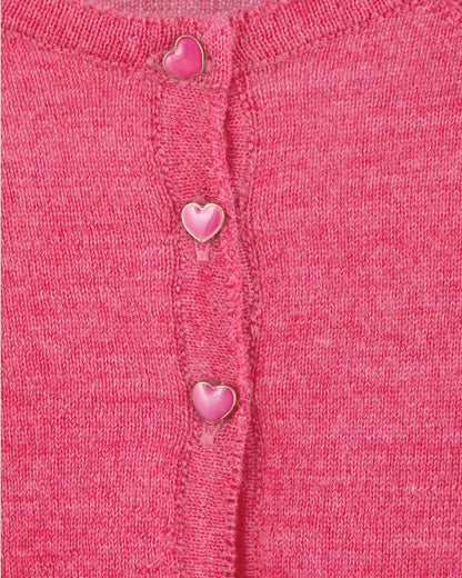 Serena Cranberry Mélange Wool Bolero - Cardigan