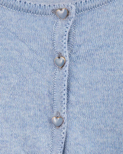 Serena Blue Mélange Wool Bolero - Cardigan