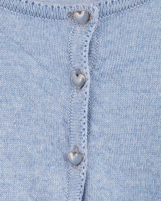 Serena Blue Mélange Wool Bolero - Cardigan