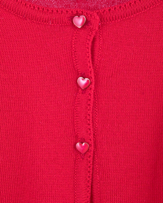 Serena Red Wool Bolero - Cardigan
