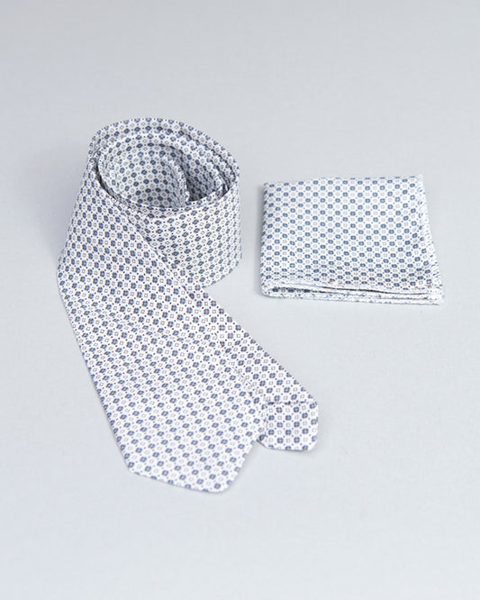 Tie and Pocket Square Blue Diamond - Tie