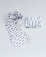 Tie and Pocket Square Blue Diamond
