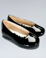 Scarlette Black Patent Leather Scalloped Ballerina