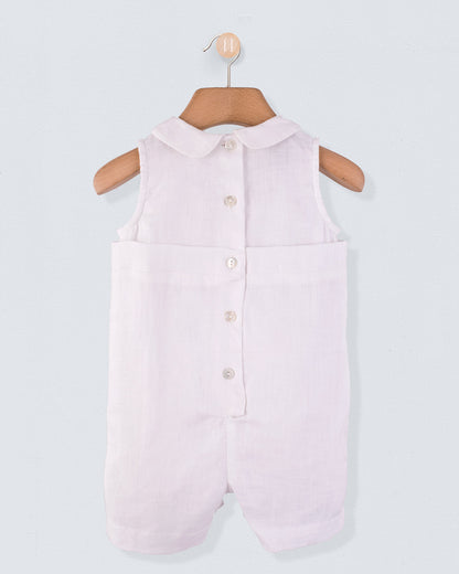 Shore Club White Linen Romper - Romper