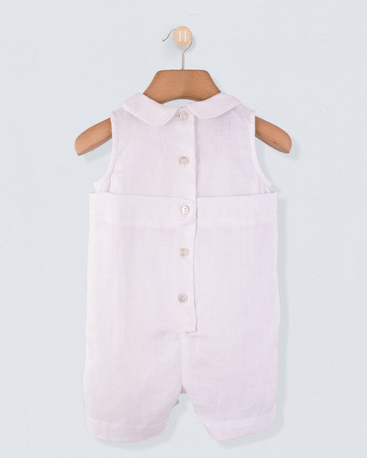 Shore Club White Linen Romper - Romper