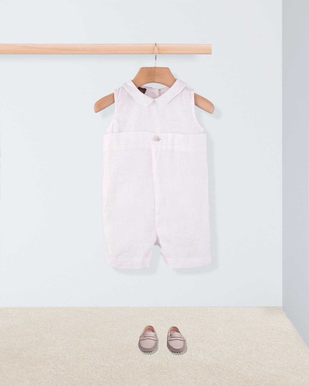 Shore Club White Linen Romper - Romper